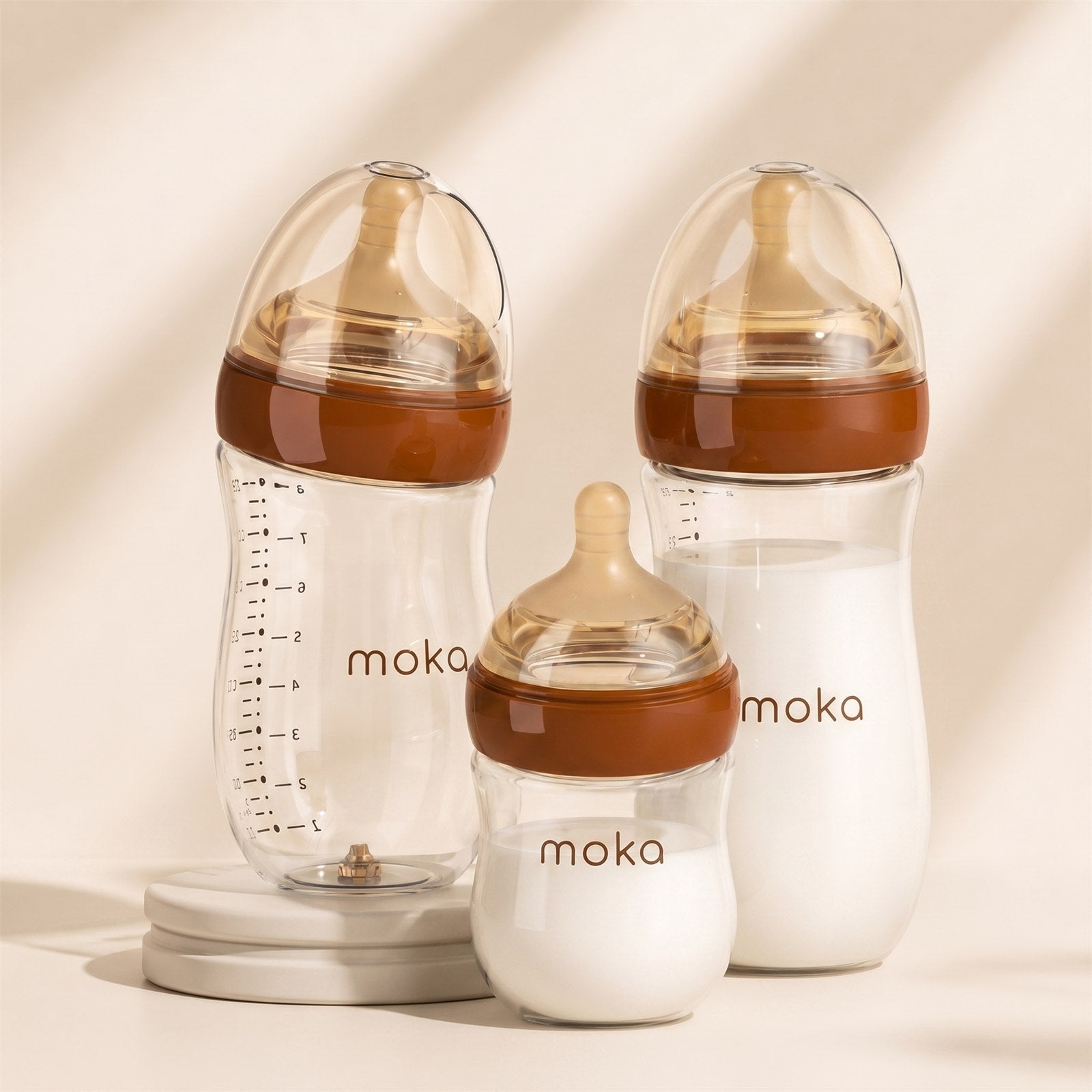 Three Moka bottles set